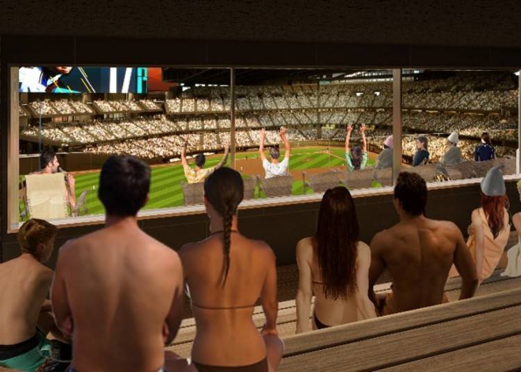 You can even catch the game from the Totonoe Terrace Seat sauna! (Reservation required) (C) H.N.F.