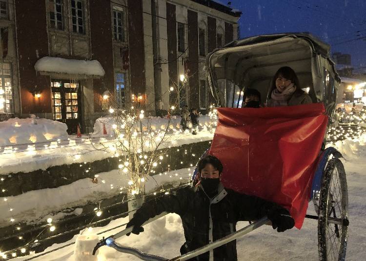 로맨틱한 추억을 약속하는 인력거.(사진 제공: 에비스야 오타루)