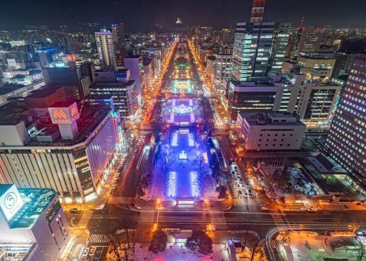 Beautiful at night too! During events like the Sapporo Snow Festival in Odori Park, the lights add sparkling charm.