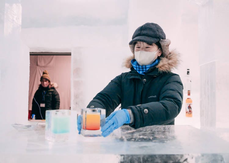 Being served the cocktails in an ice glass