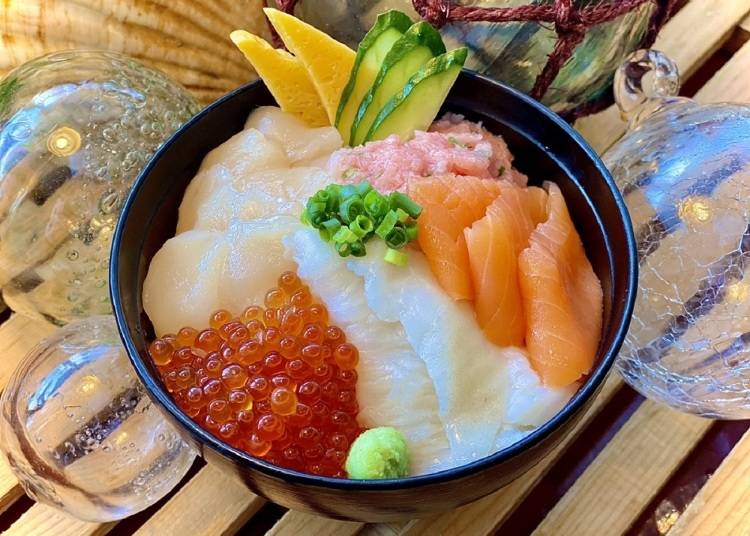 ▲自分で作る海鮮丼のイメージ（時期や仕入れ状況により内容は異なる）