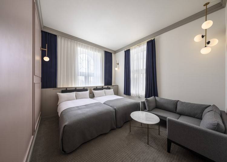 The Superior Twin Room features two semi-double beds, and is the hotel's main room.