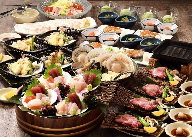 Dishes from Umie. Seafood izakayas offer a wide variety of dishes. (Photo courtesy of Umie)
