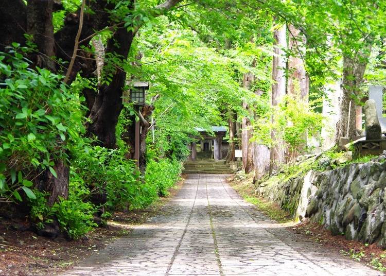 ▲前往寺町的長長石板路