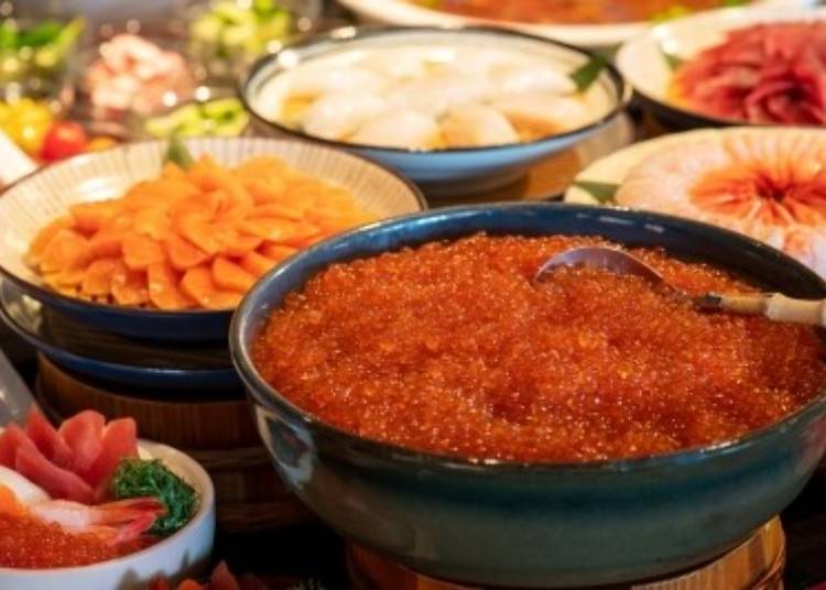 All-you-can-eat ikura and unlimited servings of other seafood as well!