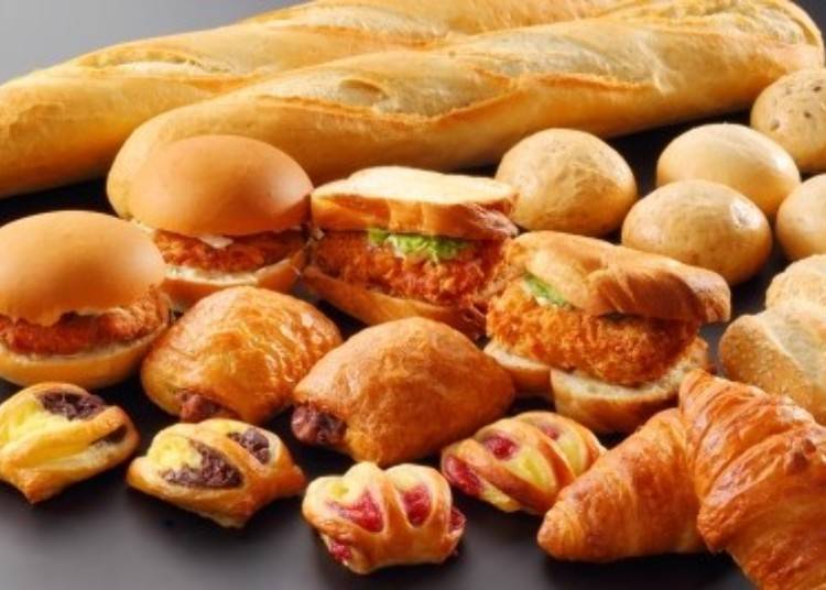 A variety of breads