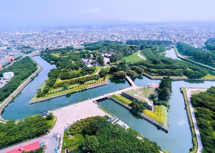▲函館著名觀光名勝之一的五稜郭公園位於五稜郭地區