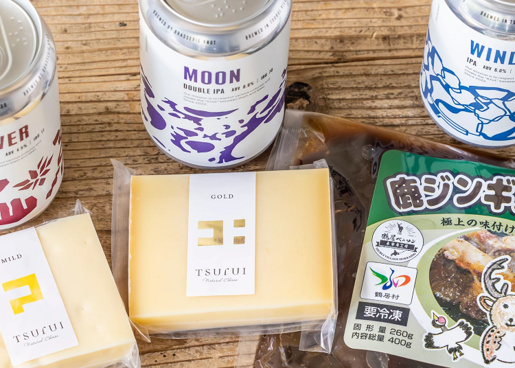 ▲You can purchase the cheese and venison jingisukan (grilled mutton/meat style) at "Tsurui Tancho Plaza Tsurubono-no-Ie."