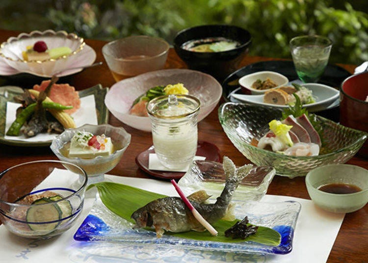 ▲這次我們品嚐的川床料理全為11道(稅入8, 600日幣)