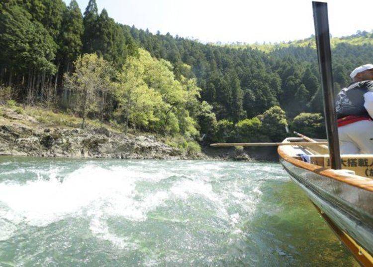 ▲Back to rapids. Going through the area Futamata no Se (Futamata Rapids) and Asahino no Se (Asahi Rapids)