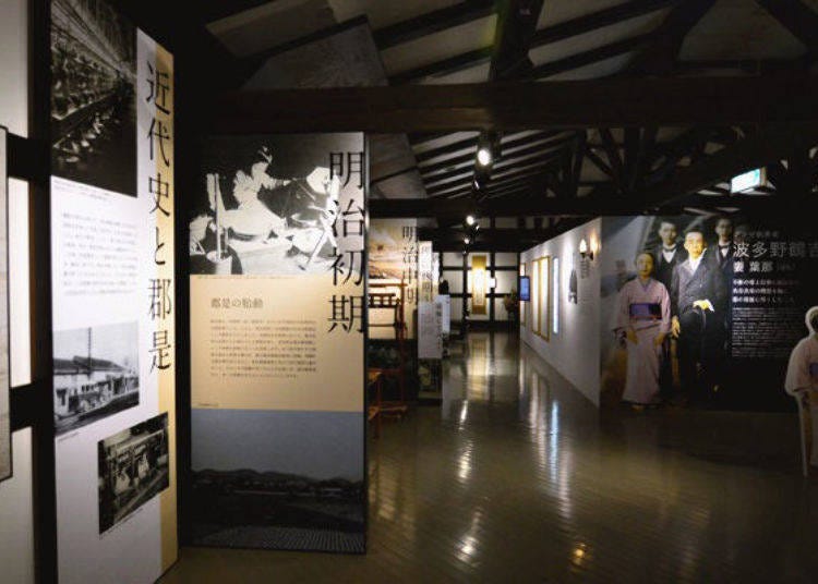▲On the second floor you can learn about the life of Hatano Tsurukichi and the history of the company, along with its modern history after the Meiji Restoration.