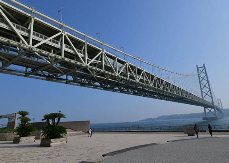 ▲View from the park. You can see the Maiko Marine Promenade mentioned earlier this side of the bridge girders.