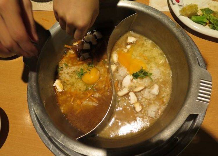 ▲Rice porridge at the end of the meal with soup which has now taken on the flavors of all the different ingredients. I want to try udon or Chinese noodles for my next visit.