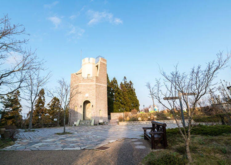 ▲유럽의 오래된 성을 연상시키는 높이 11m의 미바라시 탑