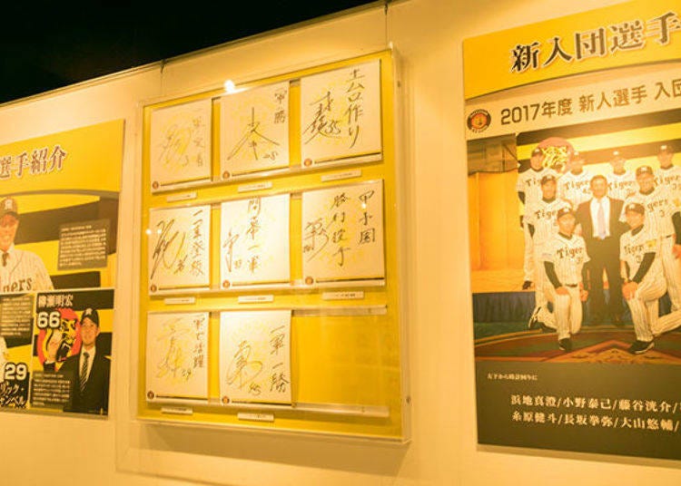 ▲2017년 입단 선수의 사인 및 포스터가 전시되어 있다.