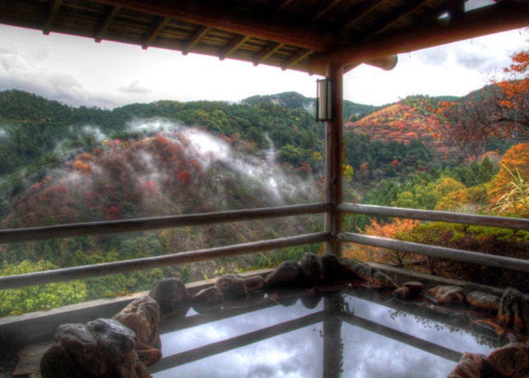 ▲An outdoor bath × superb view = paradise! (Photo provided by Yumoto Hounoya).