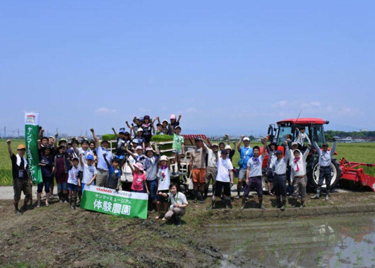 ▲At the rice planting workshop they use Yanmar vehicles (photo provided by Yanmar Museum)