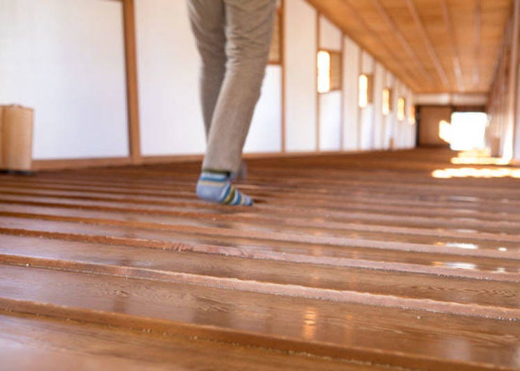 ▲The steps are slightly staggered to prevent slipping.