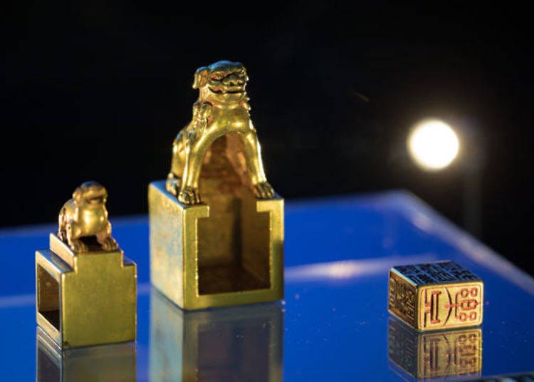 ▲Golden seals of the Kishu Tokugawa Family in the Wakayama Historical Museum Exhibition Hall