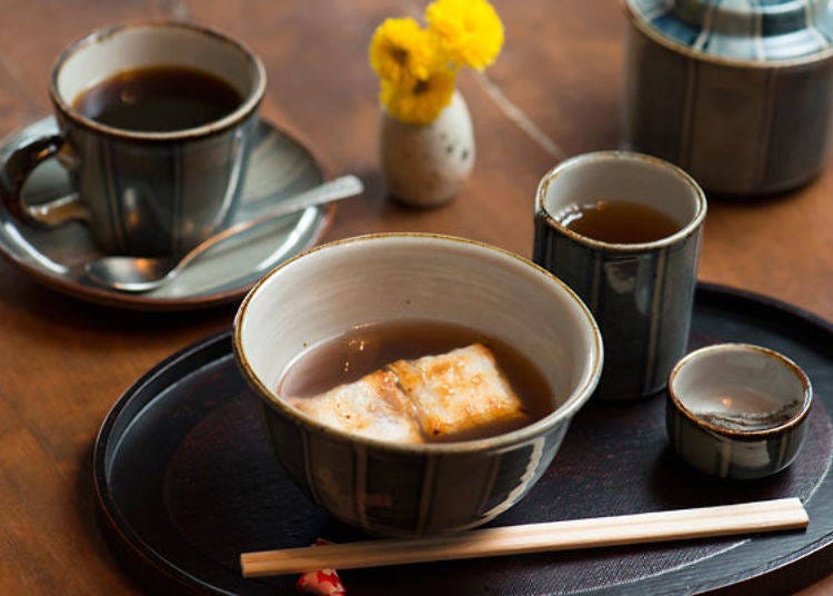 ▲横丁日式红豆汤(横丁ぜんざい) 咖啡组合890日元(含税价)