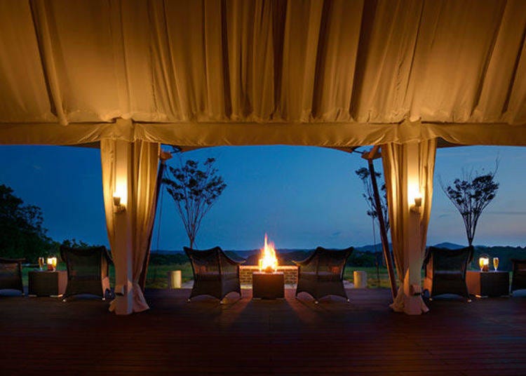 The truly luxurious glamping dinner