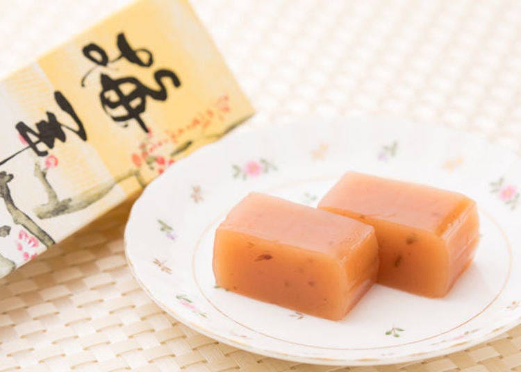 ▲「梅子羊羹」1條540日圓(含稅價格)。