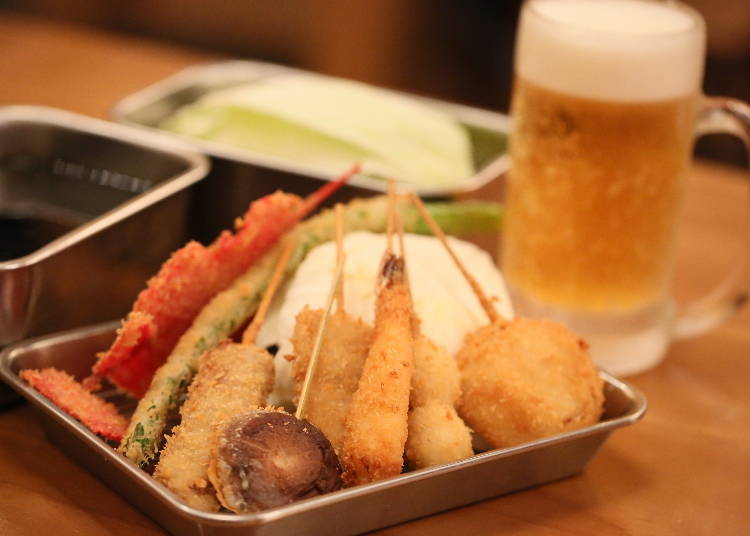 6. Go out at night and grab some kushikatsu!