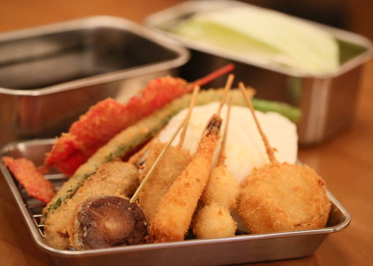 3. Kushi-katsu: Exquisite freshly fried skewers