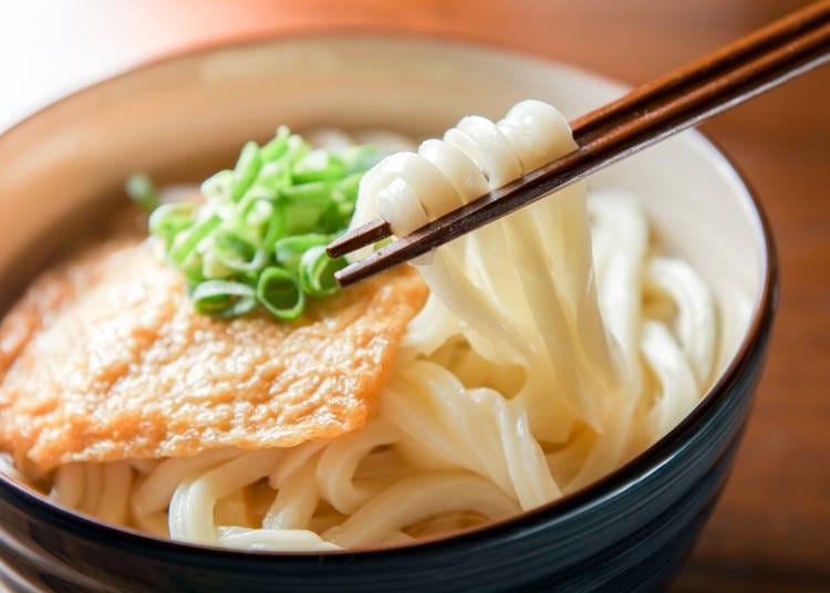Sweet, Fried Tofu and Broth are the Key Ingredients of "Kitsune Udon"