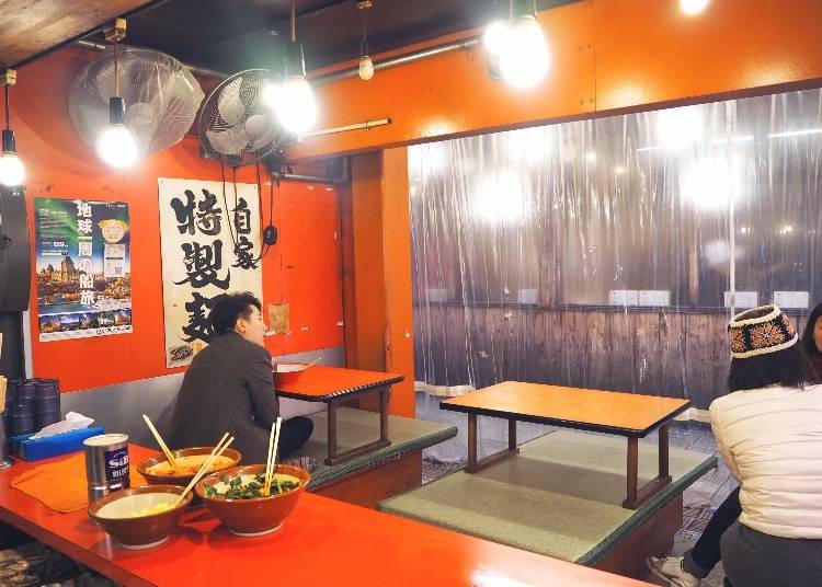 A unique interior with tatami seats