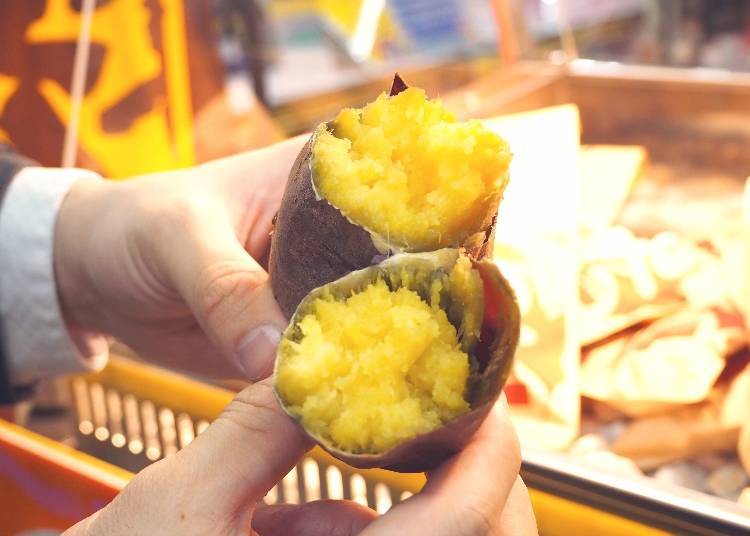 For Don Quijote’s own version of fast food, look no further than the sweet and delicious “Yaki-imo” sweet potatoes (98 yen plus tax)