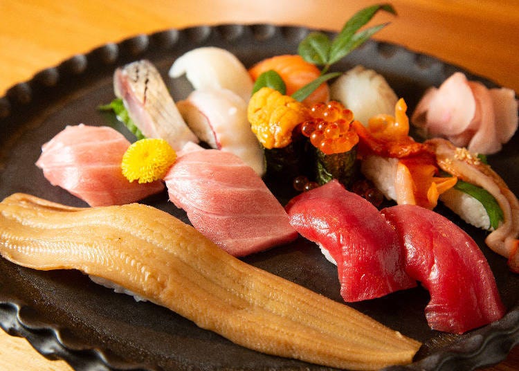 You order the nigiri sushi piece by piece. If you’re unsure what to get, ask them for “omakase” for recommended sushi