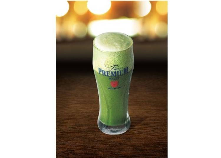 Smooth and fragrant: Matcha Beer (600 yen, tax included)