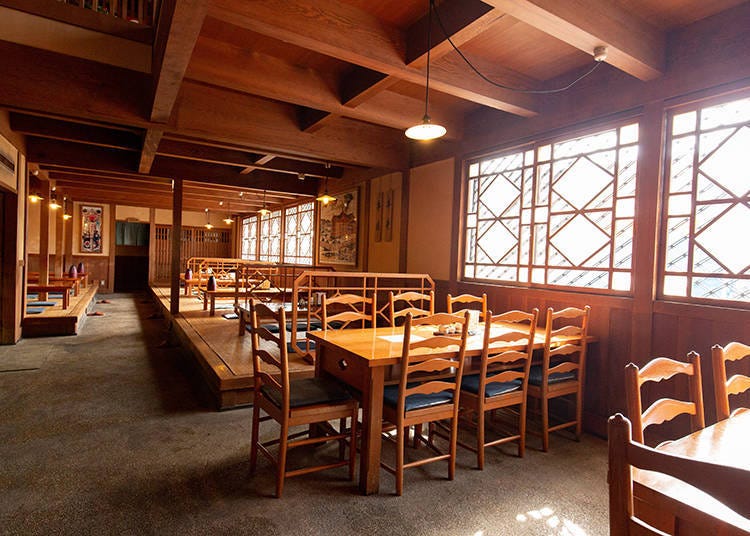 The restaurant interior has 150 seats, and they all fill up during peak lunchtime hours.