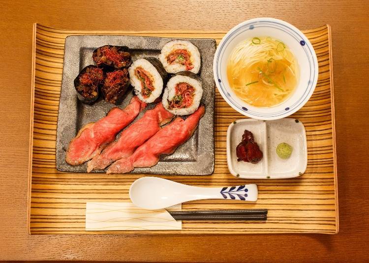 Meat Sushi Meal Set 1,188 yen (tax included)