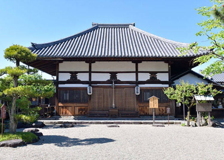 ▲清淨莊嚴的本殿。由於鎌倉時代時寺院被燒毀大半，所以現在的本殿是於江戶時代時期所重新建造的。