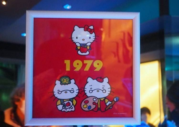 The Mirror Maze is full of Hello Kitty drawings by year. Why not find out which Hello Kitty drawing matches your birth year? (© 2022 SANRIO CO., LTD. APPROVAL NO. L621898)