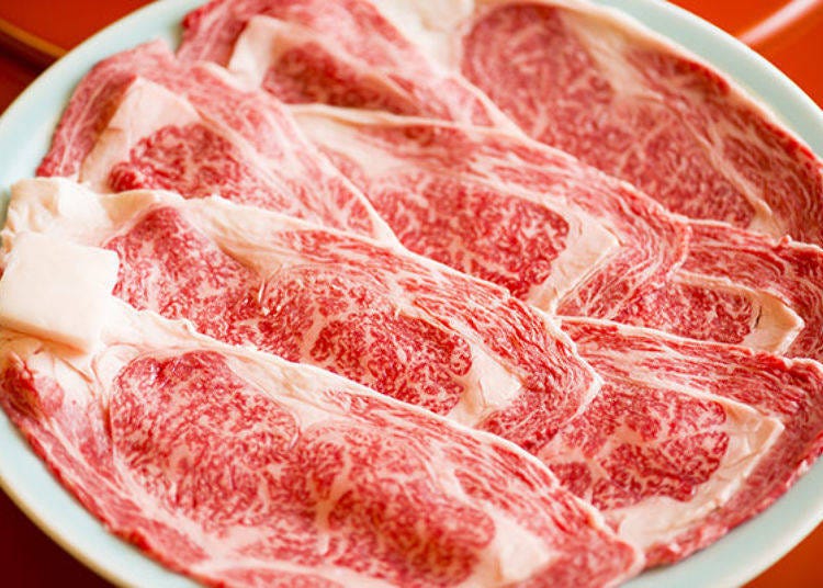 Beautifully marbled Matsusaka wagyu