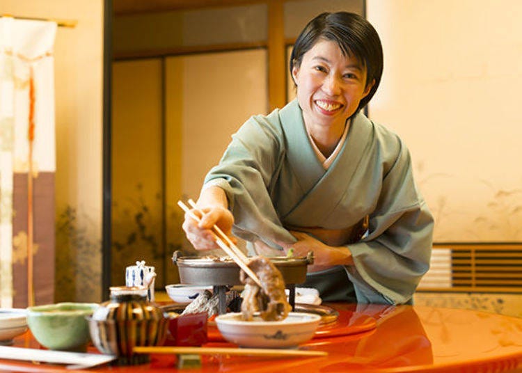 The waitress’s gentle smile adds to the pleasant atmosphere