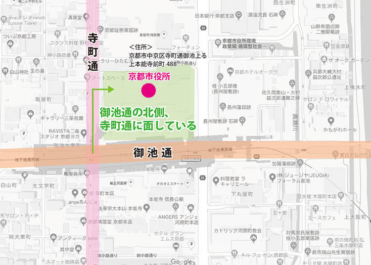 例えば「上る」京都市役所