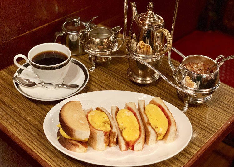 Omelet sandwich, 830 yen (coffee set 1,050 yen)