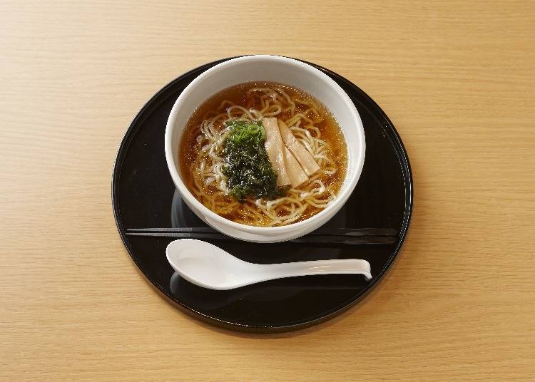 A light, soy sauce-based ramen dish known as Yonaki soba.