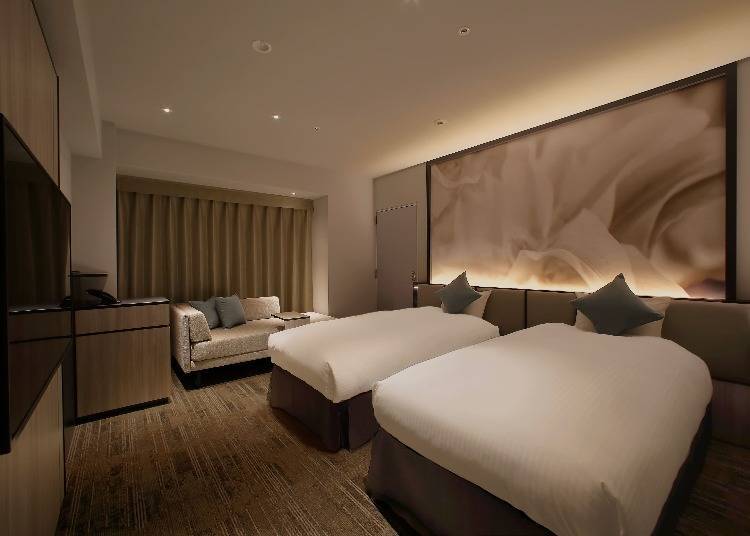兼具機能性和舒適感受裝潢的雙床房「MODERATE TWIN」