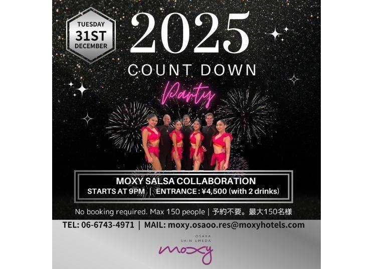 7. Moxy Osaka Shin Umeda: Stylish Salsa Countdown Party!
