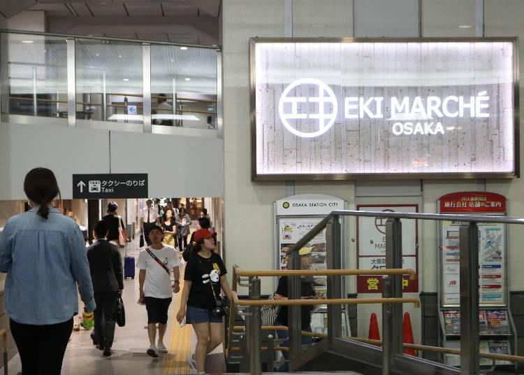 Super convenient Eki Marche Osaka, right inside the station