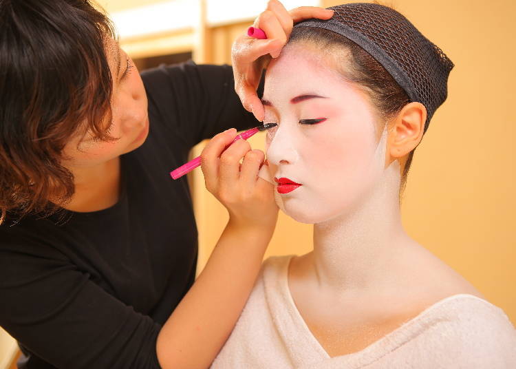 First Stage of the Kyoto Maiko Experience: Makeup