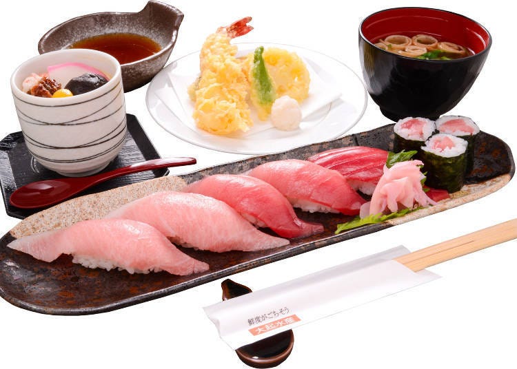 Nama hon-maguro sushi gozen set meal