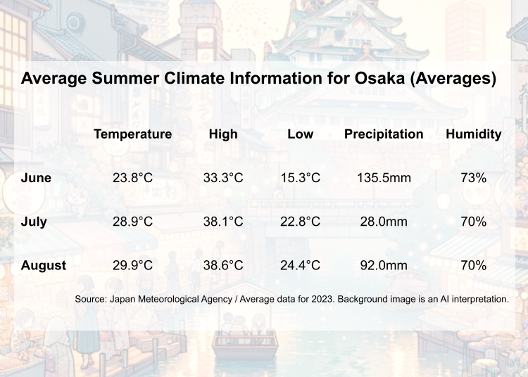 Summer Weather in Osaka (June/July/August)
