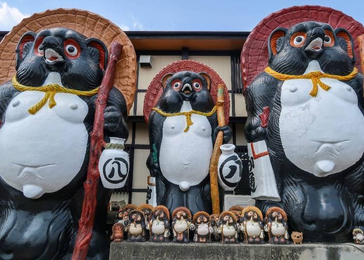 일본에서 가장 거대한 너구리가 맞아주는 마을