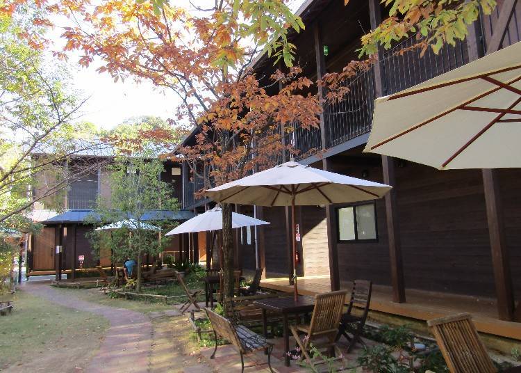 Accommodation building as seen from the courtyard